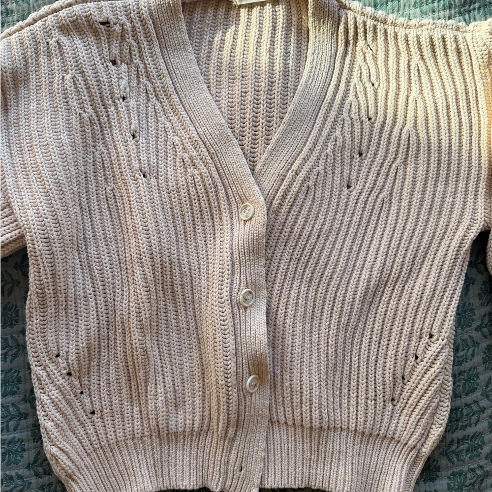 Elegant Beige Knit Cardigan